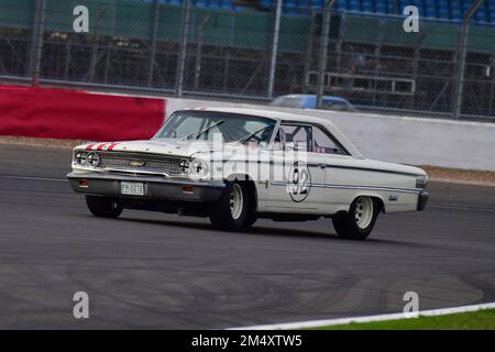 Fred Shepherd, Bill Shepherd, Ford Galaxie, Adrian Flux Trophy per Transatlantic Pre ’66 Touring Cars, prevalentemente V8 americana vs la corsa britannica sta Foto Stock