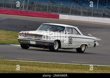 Fred Shepherd, Bill Shepherd, Ford Galaxie, Adrian Flux Trophy per Transatlantic Pre ’66 Touring Cars, prevalentemente V8 americana vs la corsa britannica sta Foto Stock