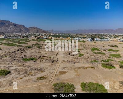 Antenna del sito archeologico di al Ukhdud, Najran, Regno dell'Arabia Saudita Foto Stock