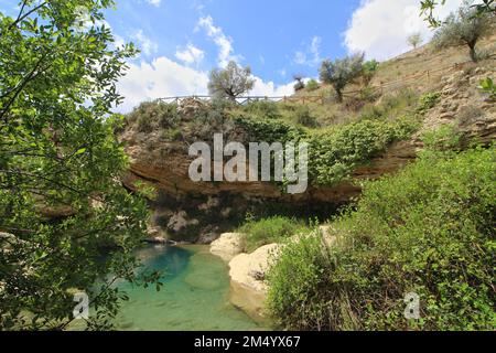 Le diverse piscine del Salto del Utro a Bullas, Murcia Foto Stock