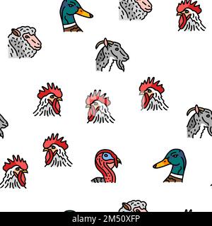 animale zoo natura fauna vettore senza cuciture modello Illustrazione Vettoriale