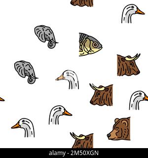 animale zoo natura fauna vettore senza cuciture modello Illustrazione Vettoriale