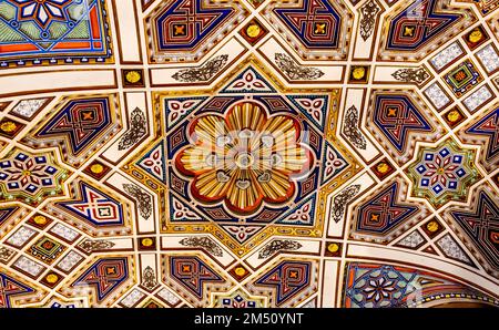 Camera bizantina nel Castello di Sammezzano, palazzo del 19th in stile architettonico moresco, comune di Reggello, provincia di Firenze, Italia Foto Stock