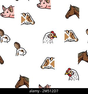 animale zoo natura fauna vettore senza cuciture modello Illustrazione Vettoriale