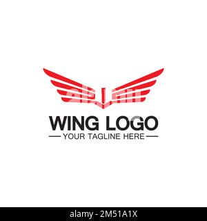 Lettera W per logo Wings, combinazione lettera w e ali Illustrazione Vettoriale