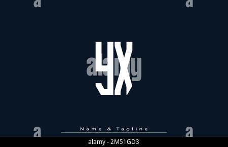 Lettere alfabetiche iniziali logo monogramma YX , XY Illustrazione Vettoriale