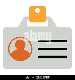 Icona piatta illustrazione vettoriale scheda ID. Può essere utilizzato anche per l'istruzione, gli accademici, il business e la scienza. Adatto per l'uso su app Web, app mobili, e Illustrazione Vettoriale