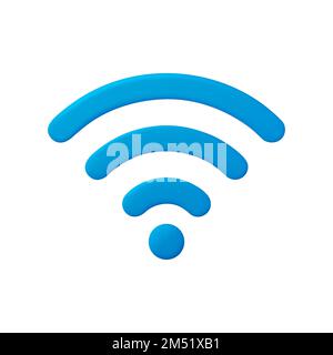 3D simbolo del segnale WiFi, della connessione e della rete. Illustrazione Vettoriale