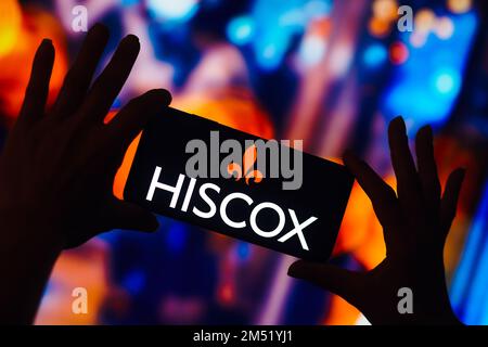 Brasile. 24th Dec, 2022. In questa illustrazione, il logo Hiscox viene visualizzato sullo schermo di uno smartphone. (Foto di Rafael Henrique/SOPA Images/Sipa USA) Credit: Sipa USA/Alamy Live News Foto Stock