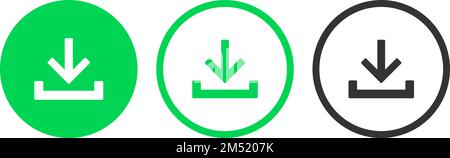 Icone di download. Illustrazione vettoriale dei pulsanti di download. Illustrazione Vettoriale