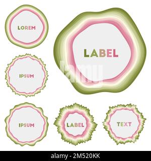 Forme astratte arrotondate colorate. Sfondi circolari sorprendenti. Attraente illustrazione vettoriale. Illustrazione Vettoriale