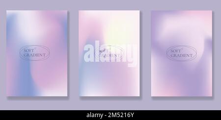 Set di modelli di sfondo sfumato minimalistici. elegante sfumatura morbida in colori pastello. Disegno vettoriale per copertine, poster, volantini, presenti Illustrazione Vettoriale