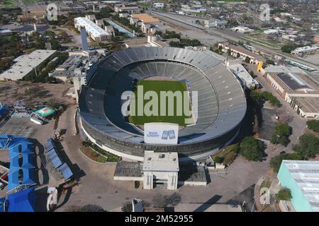 Una vista aerea generale del Cotton Bowl Stadium al parco State Fair of Texas, martedì 20 dicembre 2022, a Dallas. Foto Stock