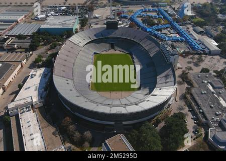 Una vista aerea generale del Cotton Bowl Stadium al parco State Fair of Texas, martedì 20 dicembre 2022, a Dallas. Foto Stock