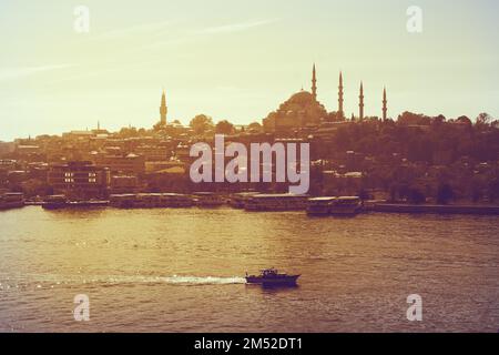 Skyline della città di Stambul. Viaggio sfondo Turchia. Vista panoramica urbana Foto Stock