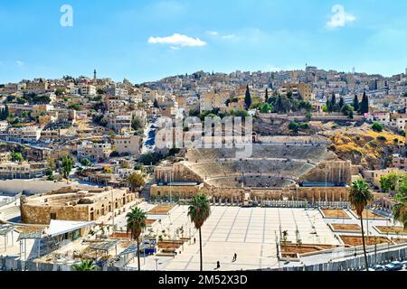 Amman Giordania. Il Teatro Romano Foto Stock