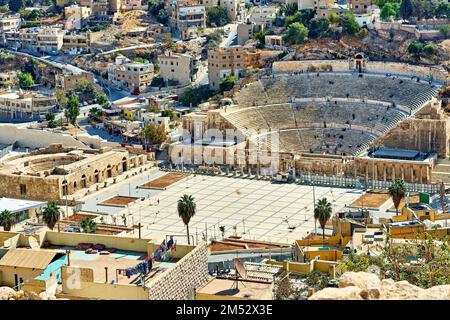 Amman Giordania. Il Teatro Romano Foto Stock