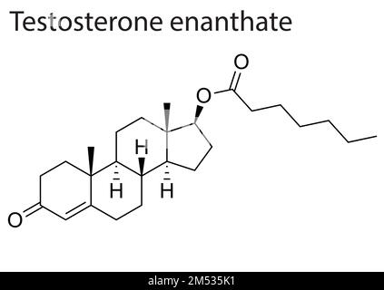 Un vettore della struttura chimica del testosterone enantato anabolizzanti-androgeni steroidi Illustrazione Vettoriale