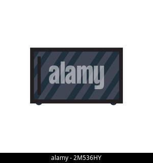 Forno a microonde piatto Vector isolato Illustrazione Vettoriale