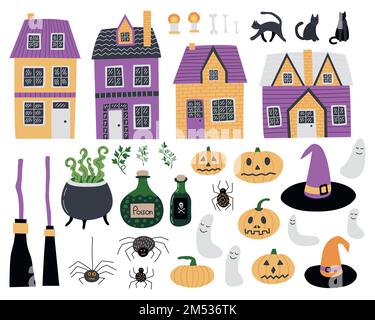 Set adesivi Vector Halloween Illustrazione Vettoriale