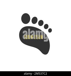 Logo Podologia, icona poologia, silhouette piede. stato del piede, illustrazione vettoriale Illustrazione Vettoriale