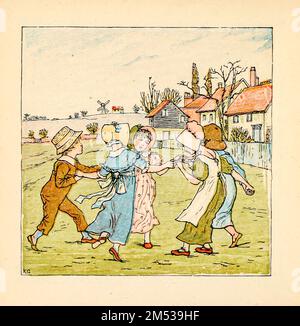 Il mese di febbraio dal libro di compleanno di Kate Greenaway di Greenaway, Kate, 1846-1901; con versetto di sale Barker, pubblicato nel 1880 da F. Warne London, New York Foto Stock