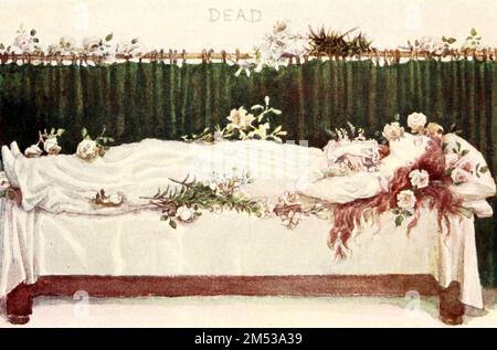 Dead Sketch per un'illustrazione di una poesia di Kate Greenaway dal libro ' Kate Greenaway ' di Marion Harry Spielmann, 1858-1948; e George Somes Layard, pubblicato da G.P. I figli di Putnam a New York e A e C. Black a Londra nel 1905 Foto Stock