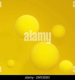 Sfere colore giallo sfondo astratto immagine di rendering 3D, moderno design di banner alla moda concetto Foto Stock
