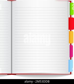 Notebook con segnalibri, illustrazione vettoriale eps10 Illustrazione Vettoriale