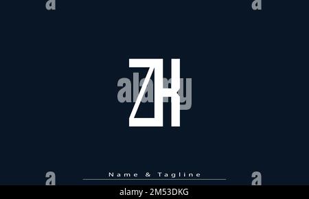 Lettere alfabetiche iniziali logo monogramma ZK , KZ Illustrazione Vettoriale