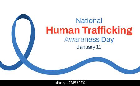 Giornata nazionale di sensibilizzazione sul traffico di esseri umani, in data 11 gennaio. Illustrazione Vettoriale