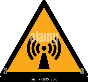 ISO 7010 W005 – radiazione non ionizzante come vettore. Illustrazione Vettoriale