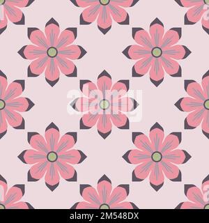 Un motivo fiore senza cuciture per texture e sovrapposizioni in colori rosa Illustrazione Vettoriale