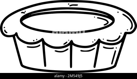 Illustrazione del vettore della crostata d'uovo. Dessert cinese di Capodanno in stile doodle. Illustrazione Vettoriale