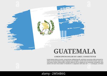 Guatemala flag grunge pennello e poster di testo, vettore Illustrazione Vettoriale