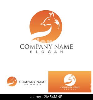 Fox illustrazione vettoriale icona silhouette design Illustrazione Vettoriale