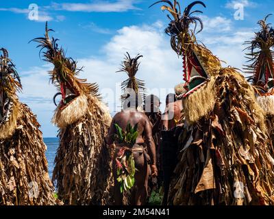 La ROM dance, o magia nera, una danza tradizionale sull'isola di Ambrym, Vanuatu Foto Stock