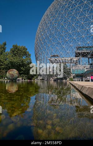 Montreal, Quebec, Canada 14 settembre 2018: - Museo ambientale della biosfera a Montreal. La Biosphere è un sito unico e spettacolare, situato in Foto Stock