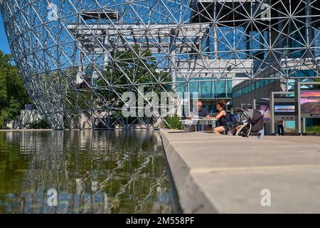 Montreal, Quebec, Canada 14 settembre 2018: - Museo ambientale della biosfera a Montreal. La Biosphere è un sito unico e spettacolare, situato in Foto Stock