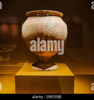 Ban Chiang pot al Museo Nazionale di Bangkok, Thailandia Foto Stock