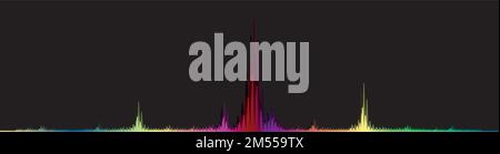 onda equalizzatore su sfondo nero Illustrazione Vettoriale