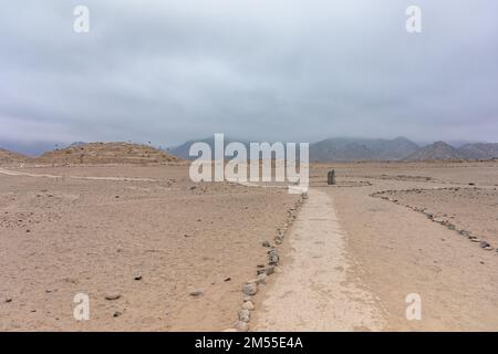 Città sacra di Caral-Supe sito archeologico in Perù Foto Stock
