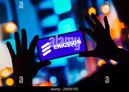 Brasile. 26th Dec, 2022. In questa immagine, il logo Telefonaktiebolaget LM Ericsson viene visualizzato su uno smartphone. (Foto di Rafael Henrique/SOPA Images/Sipa USA) Credit: Sipa USA/Alamy Live News Foto Stock