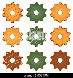 Grande set biscotti fatti in casa gusto diverso in pasticceria biscotto, grande kit biscotto consistono di raccolta naturale gustoso cibo biscotto esso accessorio di pasticceria, fré Foto Stock