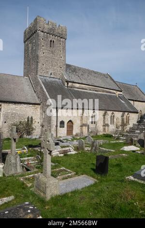 Chiesa,in,at,Llantwit Major,vale of Glamorgan,Galles,gallese, Foto Stock