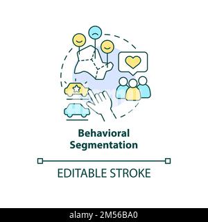 Set di icone dei concetti di segmentazione comportamentale Illustrazione Vettoriale