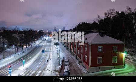 Linea delle case rosse Foto Stock
