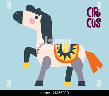 Carino cavallo Circo. Illustrazione vettoriale Illustrazione Vettoriale