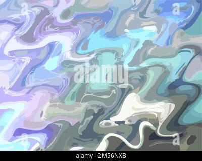 Splendido sfondo ondulato per texture o prodotti in tessuto. Sfondo dinamico in chiave turchese-grigio-blu per concetti ecologici, tessuti, copertine Foto Stock