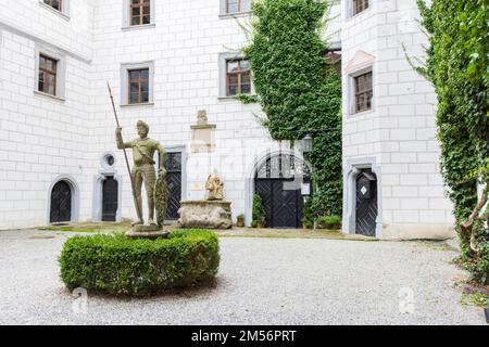 Antico castello Mitwitz forma 16th ° secolo in alta Franconia, Baviera in Germania Foto Stock